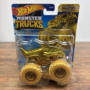 2023 Hot Wheels Monster Trucks GOLD MEGA-WREX Dinosaur Truck Mattel HWR70-LA10